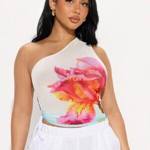 Shoreline Ruched One Shoulder Top